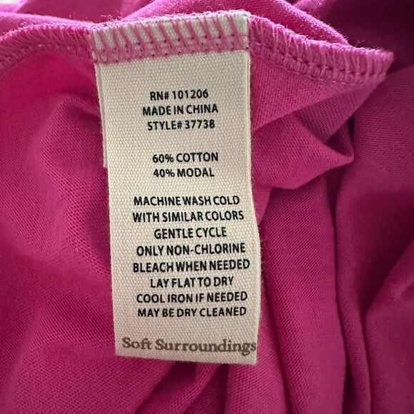 Soft Surroundings NWT Santiago Fuchsia Sleeveless Maxi Dress Pockets Petite L - Picture 10 of 12